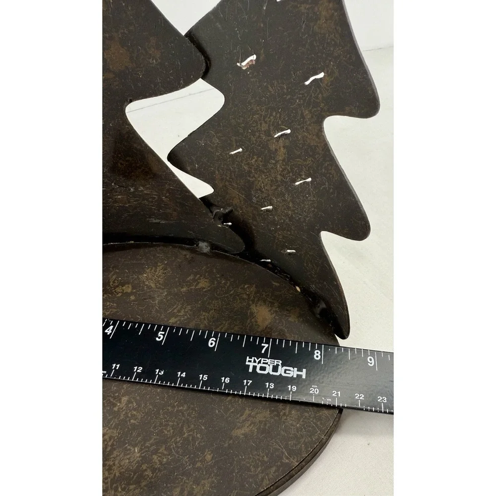 Metal Christmas Tree Candle Holder Rustic Brown‎ Holiday Decor 12